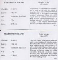 DN "Nagy Magyarok / Mátyás király, Dobó István" (2x) multicolor emlékérme sorozat 50Ft ezü...