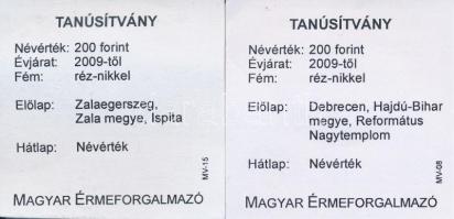 DN "Zalaegerszeg" + "Debrecen" (2x) multicolor emlékérme sorozat 200Ft CuNi T:2