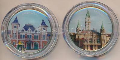 DN "Miskolc" + "Győr" (2x) multicolor emlékérme sorozat 200Ft CuNi T:2