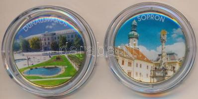 DN "Dunaújváros" + "Sopron" (2x) multicolor emlékérme sorozat 200Ft CuNi T:2