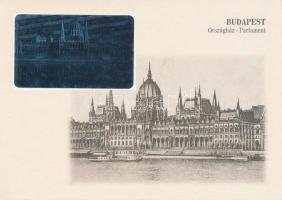 3 db MODERN használatlan hologramos magyar városképes lap; Budapest / 3 modern unused holographic Hu...