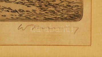 Olvashatatlan jelzéssel: Londoni Tower (The Tower of London). Papír, jelzett, üvegezett keretben, 20...