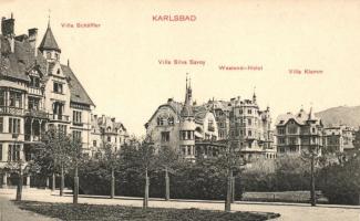 Karlovy Vary, Karlsbad - 3 unused town-view postcards