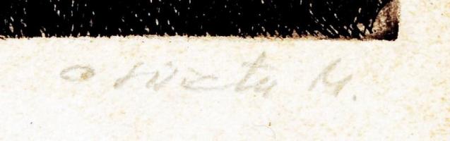 Csisztu Mihály (1933-2008): Budai táj. Rézkarc, papír, jelzett, 29x19 cm