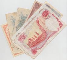 Vegyes: Kína 1945. 1000Y + Tajvan 1949. 50c + 1972. 50Y + Japán 1946. 1Y (2x) + Thaiföld 1953. 10B +...