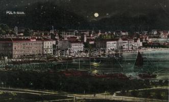 Pola, Riva / port at night (EB)