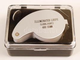 Illuminated loupe (ledlight) 40x-25 mm nagyító eredeti tokjában