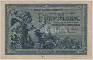 Német Birodalom / Császárság 1904. 5M hatjegyű sorszámmal T:III Germany Empire 1904. 5 Mark six serials C:F