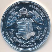 DN "Magyarország Keresztény Királyai / Vencel/V. László 1301-1305" Ag emlékérem (20,2g/0.333/38,36mm) T:PP