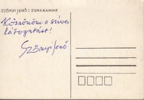 Szőnyi Jenő (1902-?): Dunakanyar. Aláírt grafika levelezőlap