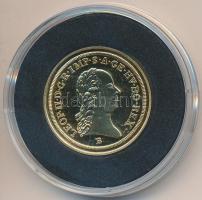 DN "Magyar aranypénzek utánveretben - II. Lipót dukát" aranyozott Ag emlékérem (5.5g/0.333/25mm) T:PP Tanúsítvánnyal.