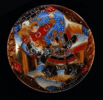 Kínai kézzel festett porcelán kávés készlet, 5 db csészével, 5 db csészealjjal, tejkiöntővel, cukort...