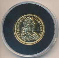 DN "Magyar aranypénzek utánveretben - Lotharingiai Ferenc dukát" aranyozott Ag emlékérem (5.5g/0.333/25mm) T:PP Tanúsítvánnyal.
