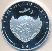 Palau 2009. 5$ Ag "Berlini fal, a fal egy darabjával" multicolor T:PP Tanúsítvánnyal
Palau...