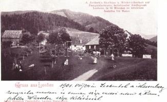 Leoben, A Jeritsch.'s Gasthaus und Milchwirtschaft zum Pampichlerwarte; Verlag Adolf Heinrich / alpine inn