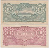 Malaya/Japán megszállás 1944. 10$ + Burma/Japán megszállás 1942-1944. 10R T:II,II-
Malaya/Japanese o...