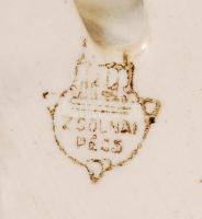 Zsolnay nyuszi, kézzel festett, hibátlan, jelzett / Zsolnay chinaware figure, 7 cm