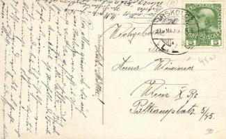 Miskolc 'Gondolj hazádra és térj vissza' világháborús hazafias képeslap