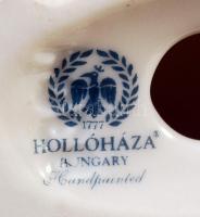 3 db Hollóházi porcelán figura (kacsa, kutya, lány), hibátlan, jelzett, m: 3 és 12 cm között