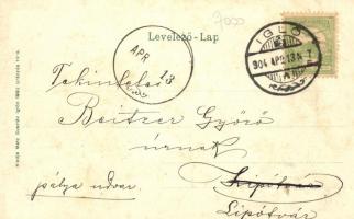 Igló, Gymnasium; kiadja Matz Gusztáv / grammar school, flag litho