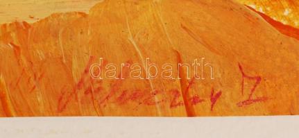 OW jelzéssel: Akt gitárral. Pasztel, papír. 34x21 cm