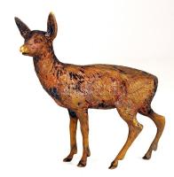 Antik mini bronz őz figura / Miniature bronze roe figure 9x9 cm
