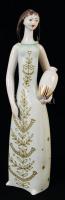 Hollóházi porcelán lány korsóval, hibátlan, jelzett, m: 28 cm