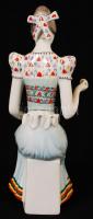 Hollóházi porcelán népviseletes lány, hibátlan, jelzett, m: 24 cm