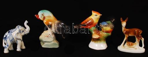 4 db porcelán és kerámia, hibátlan, m: 5 és 10 cm között