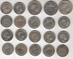 1893-1915. 1K Ag (17x) + 2K Ag (3x) duplákkal T:1,2,3 ph.