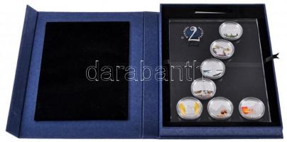 Palau 2009. 1$ Cu-Ni 7xklf multicolor "Antik Csodák" sorozat, bársony bélésű dísztokban, t...