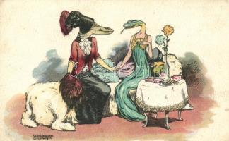 Reptile ladies B.K.W.I. 754-2 s: Käthe Olshausen-Schönberger