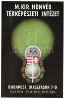 Magyar Királyi Honvéd Térképészeti Intézet / Hungarian Institute of cartography, coat of arms 'vissza' So. Stpl s: Jóny