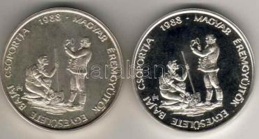 1988. MÉE "Teles Ede" fehérfém érempár normál + piefort (vastag) kiadás T:PP