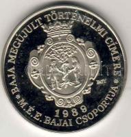 1989. MÉE "Baja-Jelky András" fehérfém érem T:PP