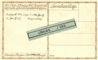 'Az Iparművészeti Iskola levelezőlapjai' Ungarische Werkstätte no. 2028. kiadja Rigler Rt....