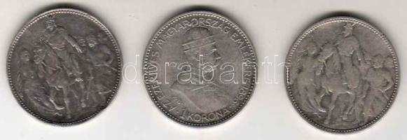 1896. 1K Ag (3x) "Millenium" T:3,3+,3- ph.