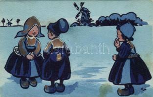 Dutch children, M. Munk Vienne No. 587. artist signed (fl)