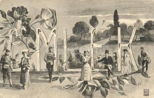 Emlék / memory, ladies, soldiers, roses s: Mártonffy (EK)