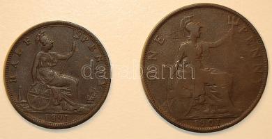 Nagy-Britannia 1891. 1/2P + 1901. 1P Victoria Br T:3