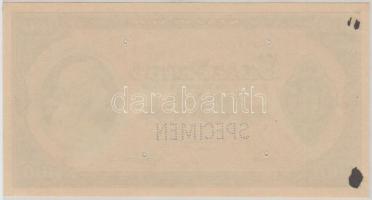 1926. 100P Lipcsében készült próbanyomat előoldala, hátlap üres, "SPECIMEN" perforációval,...