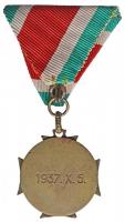 1937. "Tiszti Szolgálati Díszérem" aranyozott, zománcozott Br kitüntetés mellszalagon, ara...