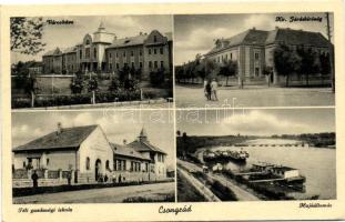 Csongrád, Városháza, Királyi Járásbíróság, Téli gazdasági iskola, hajóállomás (EK)