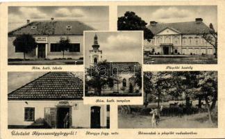 Répceszentgyörgy, Római katolikus iskola, Püspöki kastély, Hangya üzlet, Dámvadak a püspöki vadaskertben (EK)