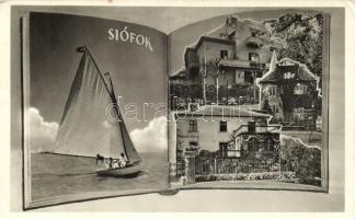 1948 Siófok, nyitott könyv, vitorlás, Lujza villa (EK)