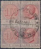 Olaszország 1 Lire négyestömb