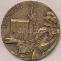 Ligeti Erika (1934-) DN "Debrecen 1561 - Huszár Gál / ANY (Alföldi Nyomda) - Hűséges Munkáért" Br emlékérem (60mm) T:2