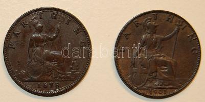 Nagy-Britannia 1878+1901. 1F Br Victoria T:2+