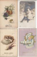 15 db RÉGI motívumlap; üdvözlő (karácsony, újév, húsvét, névnap) / 15 old motive cards; greeting (Christmas, New Year, Easter, Name day)