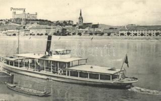 Pozsony, vár, gőzös / castle, steamship